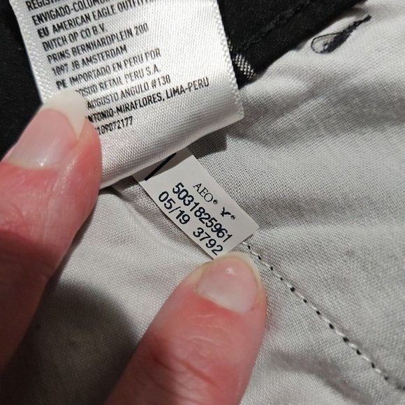 American Eagle Size 2 Black Plaid Super‎ Hi-Rise Skinny Cropped Pants Drawstring - Picture 7 of 10